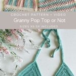 A crochet pattern for a granny halter top.