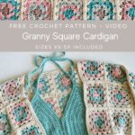 Free crochet pattern for Granny Square Cardigan.