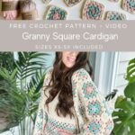 Free crochet pattern video demonstrating how to create beautiful granny squares.