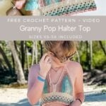 Learn to crochet a granny pop hat top for free on video.