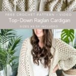 Free Granny Stitch Cardigan crochet pattern for a top down regular cardigan.