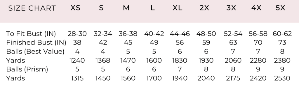 Crochet Hook Size Chart