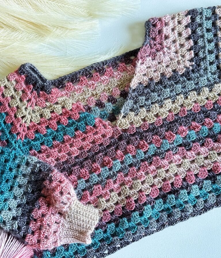 Crochet Detail V Neck Sweater