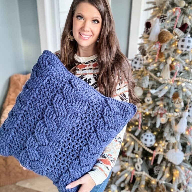 Crochet Cable Pillow pattern