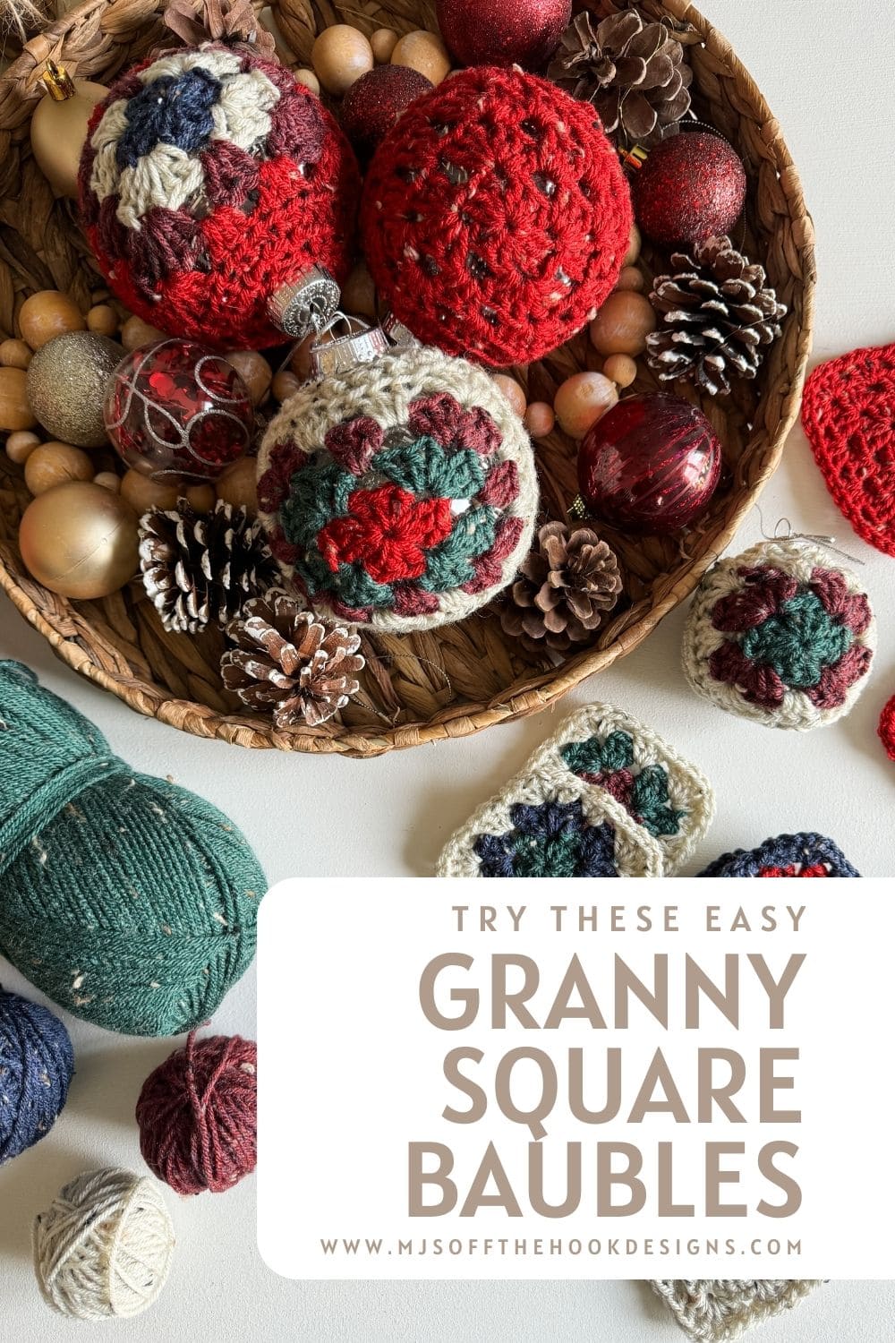 Square Bauble How to Make a Granny Square Christmas Ornament