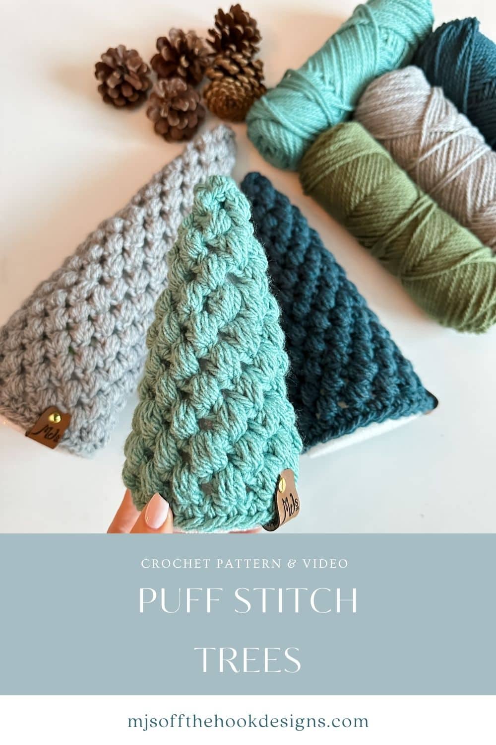 Puff Stitch Crochet Trees - MJ's off the Hook Designs