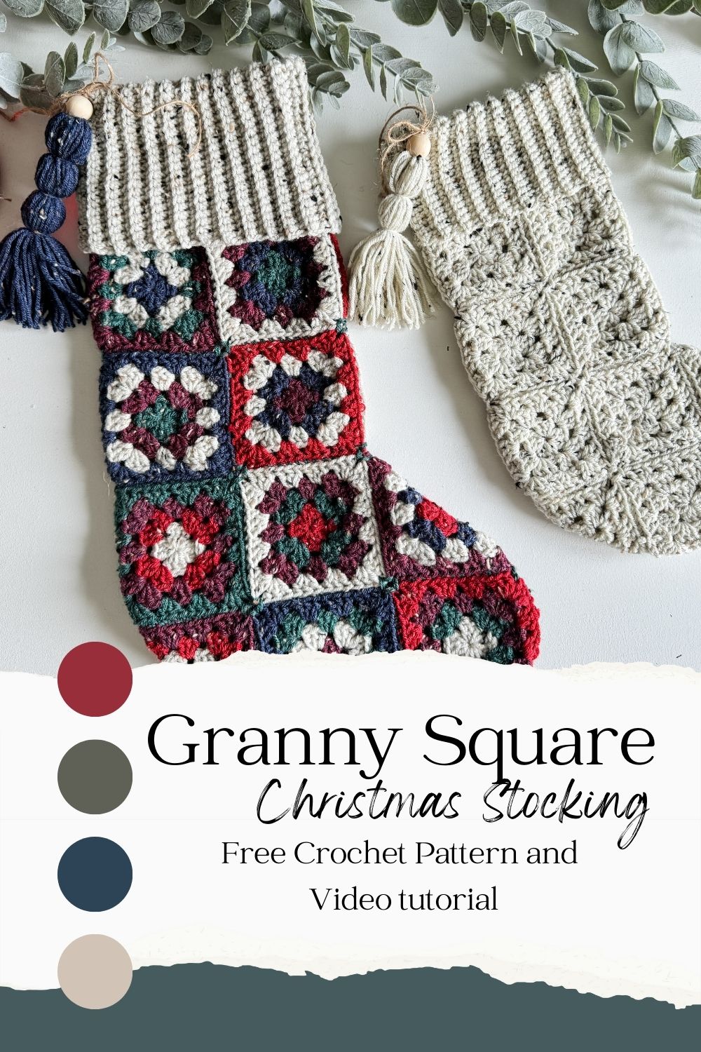 Learn How to Crochet a Christmas Stocking with Granny Squares