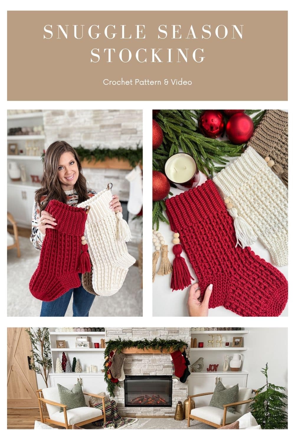 Unique Christmas Crochet Stocking Free Pattern - MJ's off the Hook Designs