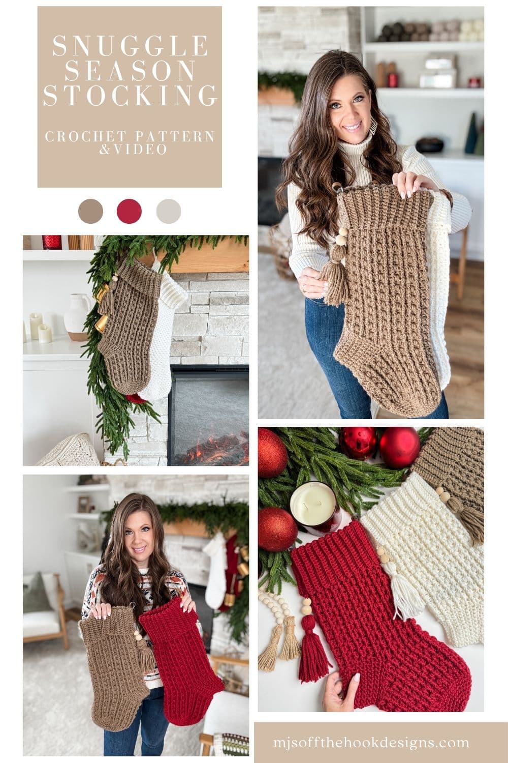 Unique Christmas Crochet Stocking Free Pattern - MJ's off the Hook Designs