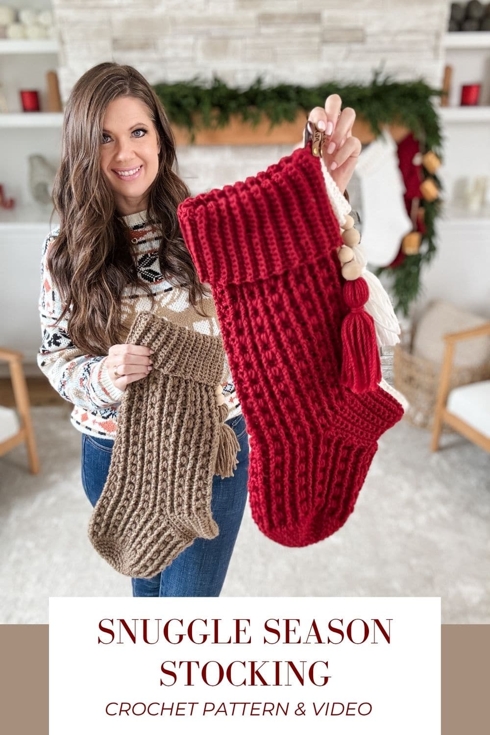 Unique Christmas Crochet Stocking Free Pattern - MJ's off the Hook Designs