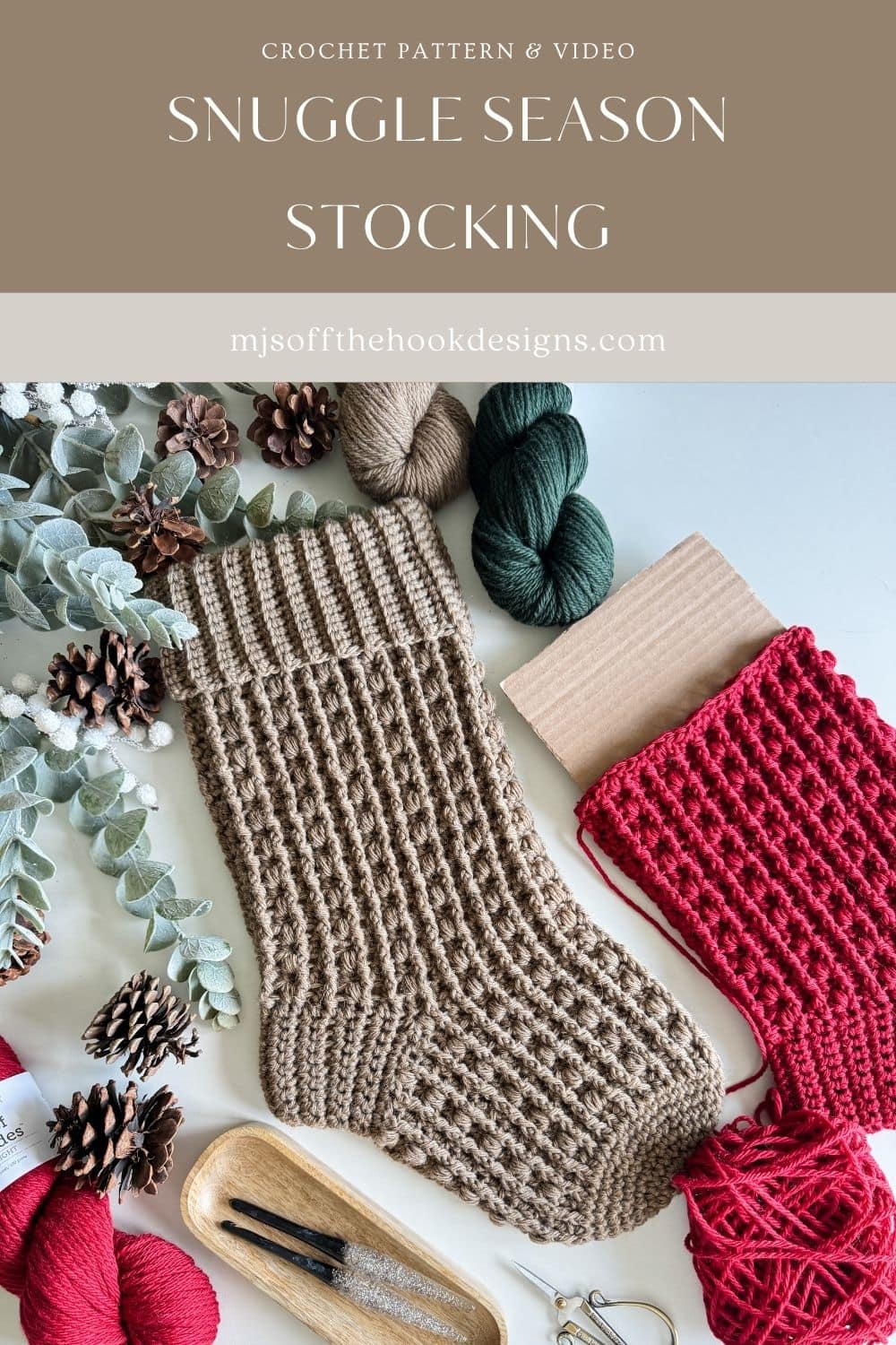 Unique Christmas Crochet Stocking Free Pattern - MJ's off the Hook Designs