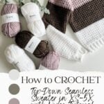 Learn how to crochet a sleeveless pullover sweater from the top down with the help of a video tutorial.