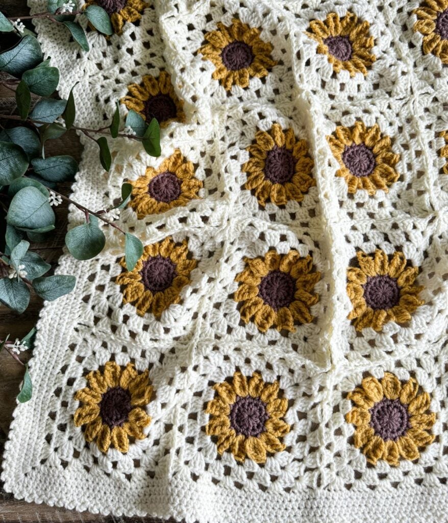 Free sunflower crochet blanket pattern best sale