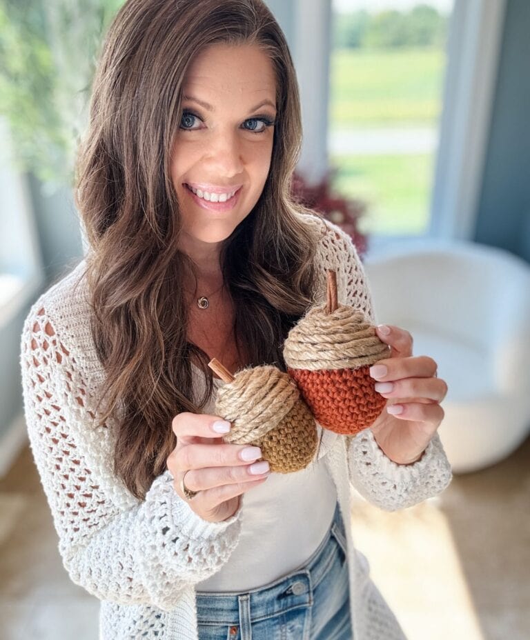 Crochet Acorns: Charming Rustic Farmhouse Decor - MJ's off the Hook Designs
