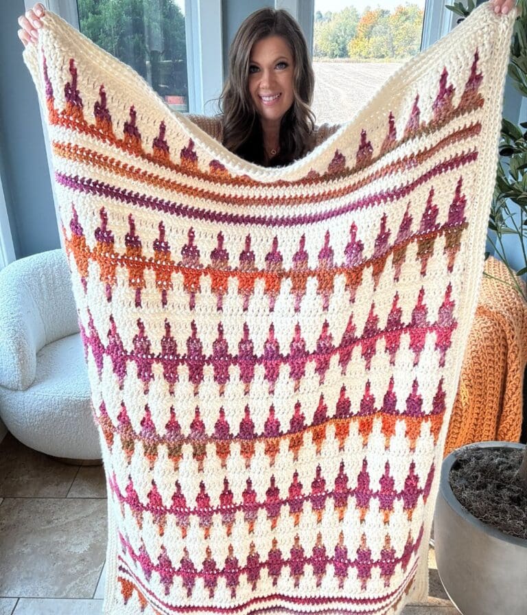 Free Mosaic Crochet Blanket Pattern - MJ's off the Hook Designs