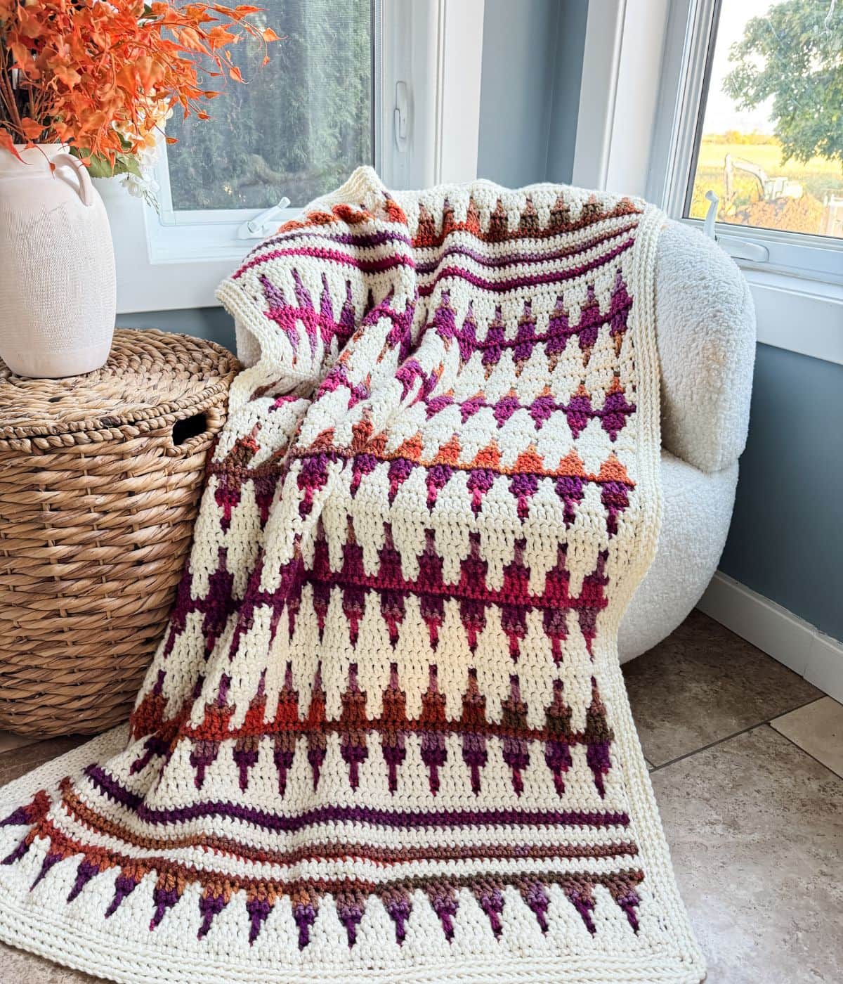Free Mosaic Crochet Blanket Pattern - MJ's off the Hook Designs