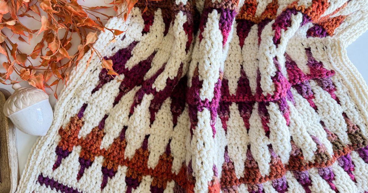 Free Mosaic Crochet Blanket Pattern - MJ's off the Hook Designs