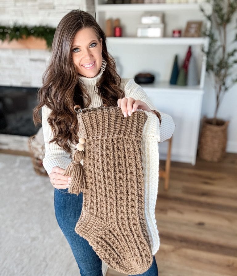 Unique Christmas Crochet Stocking Free Pattern - MJ's off the Hook Designs