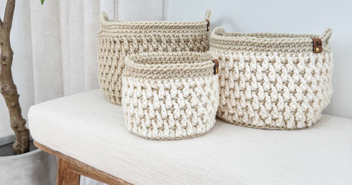 Free Crochet Basket Pattern: Sizes for Every Need - MJ's off