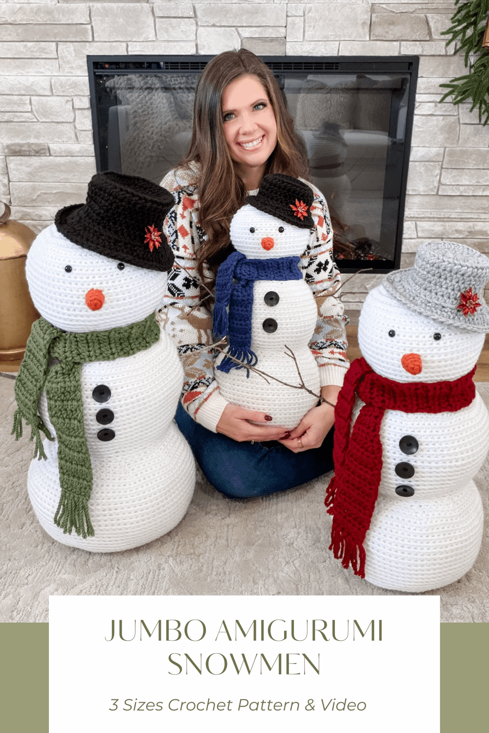 Jumbo Crochet Snowman Family: Easy Free Pattern - MJ's off the Hook Designs
