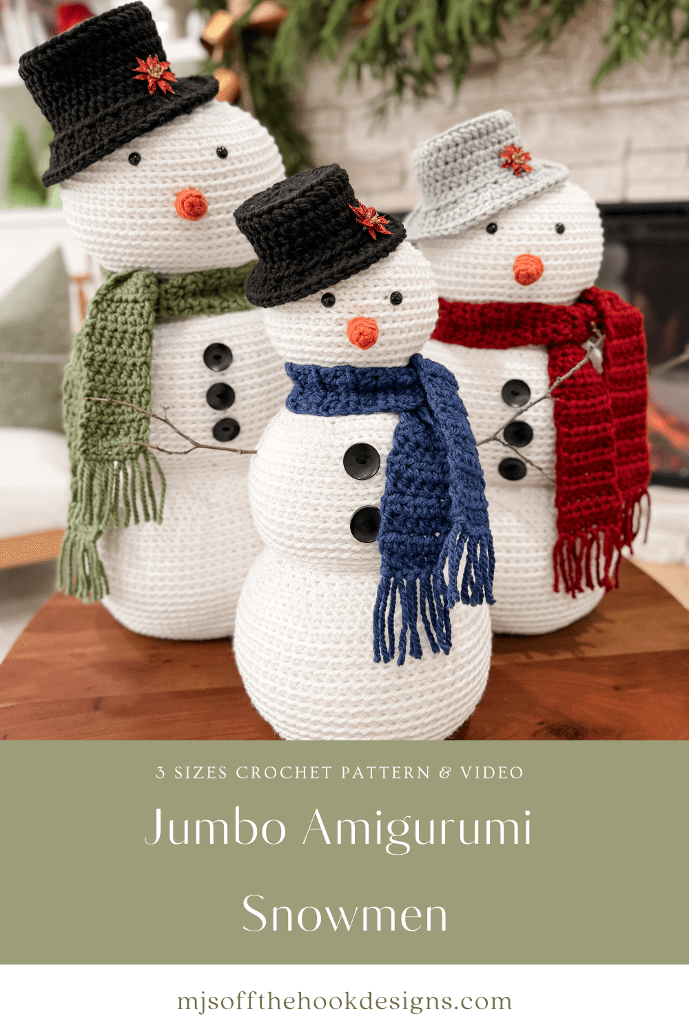 Jumbo Crochet Snowman Family: Easy Free Pattern - MJ's off the Hook Designs