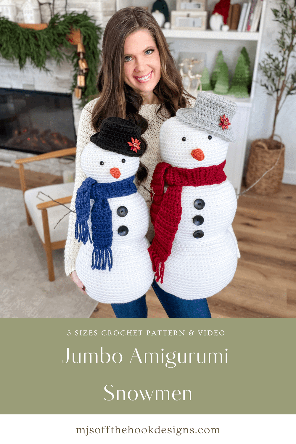 Jumbo Crochet Snowman Family: Easy Free Pattern - MJ's off the Hook Designs