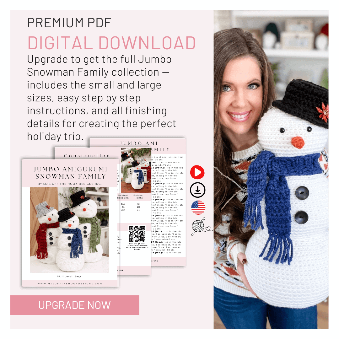 Jumbo Crochet Snowman Family: Easy Free Pattern - MJ's off the Hook Designs