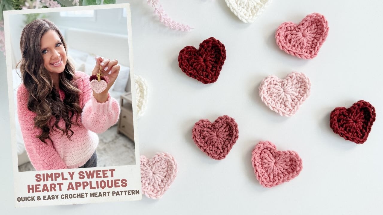 Easy Free Crochet Heart Applique Pattern - MJ's off the Hook Designs