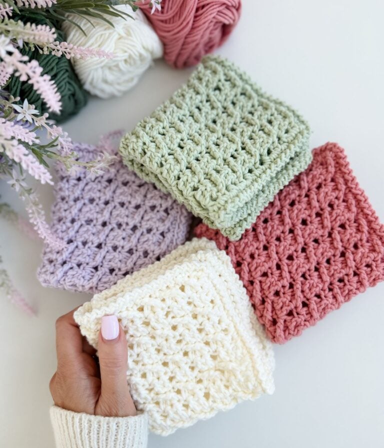 Honey Weave Dishcloth Free Crochet Pattern