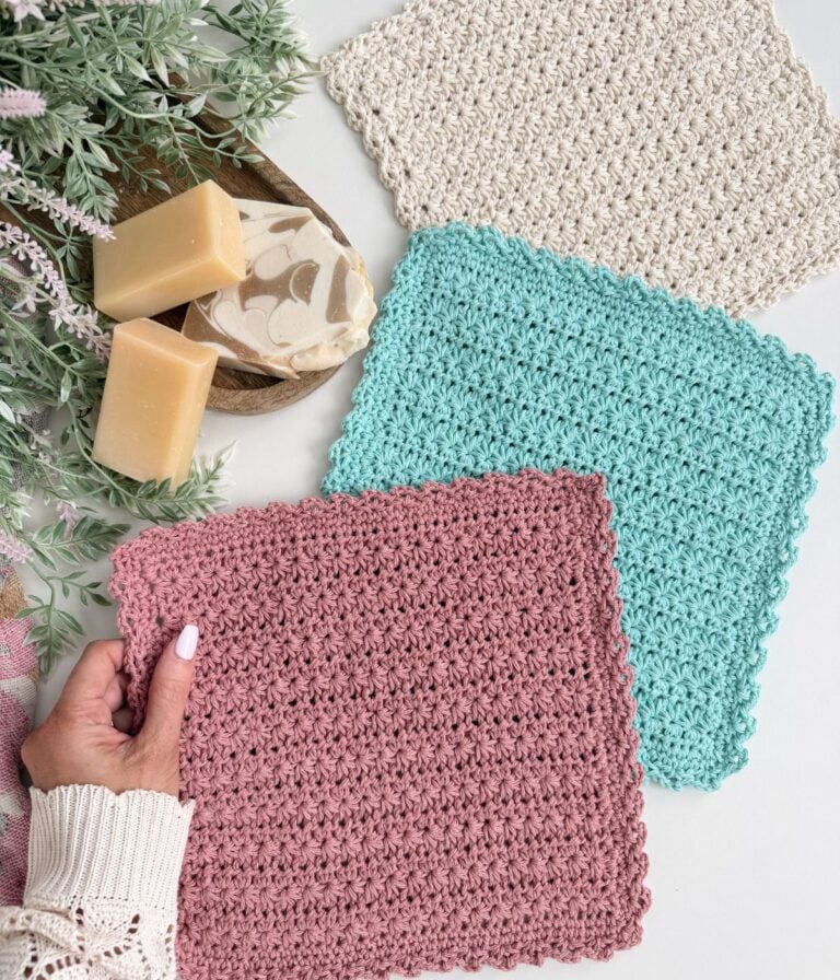 Spring Star Stitch Dishcloth Free Crochet Pattern