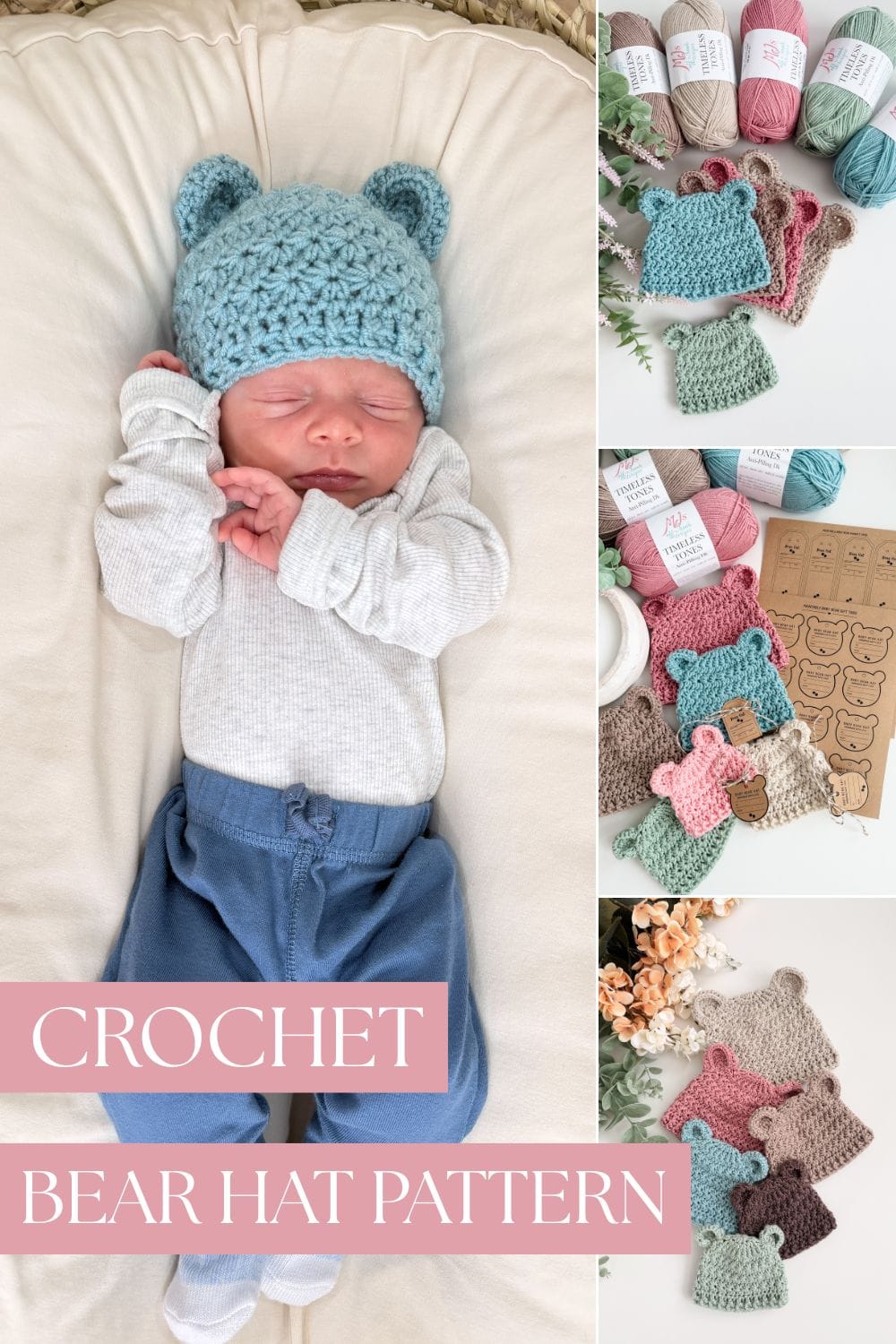Free Crochet Baby Bear Hat Pattern: Easy Pattern - MJ's off the Hook ...