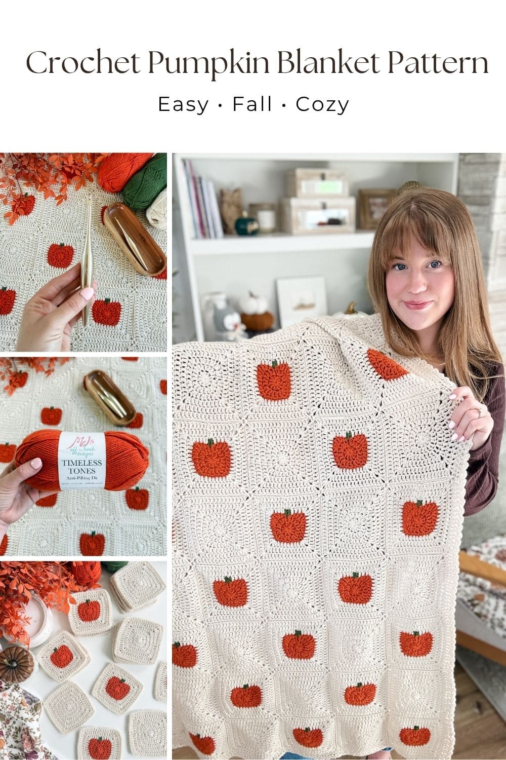Alternative Pattern Design Color Pumpkin Patch Blanket: Free Crochet Pumpkin Blanket Pattern - MJ's off ...
